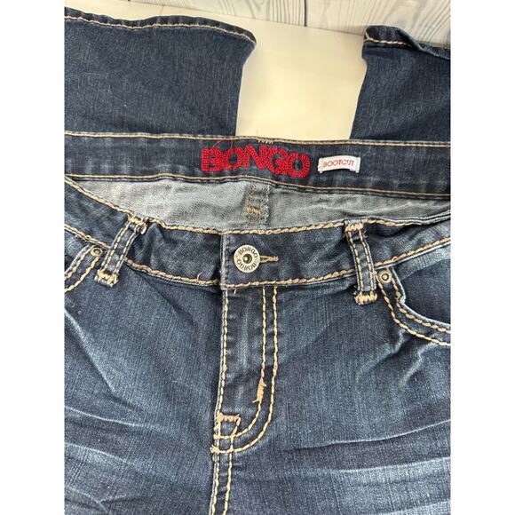 Y2K Bongo Jeans Juniors Size 15 Bootcut Flare Dark  Denim Jeans - Picture 3 of 9
